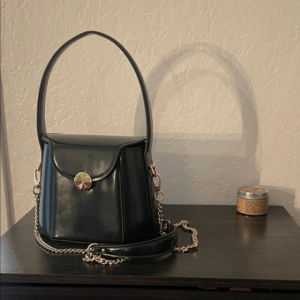 Zara Dark Green Shoulder Bag - Picture 2 of 4